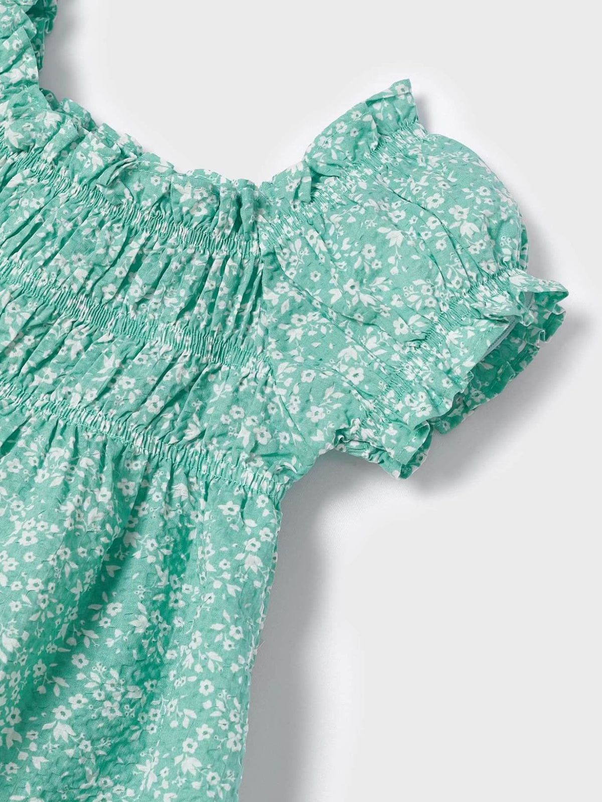 Tunica seersucker estampada Azul jade (Verde Água)  para Menina - Mayoral