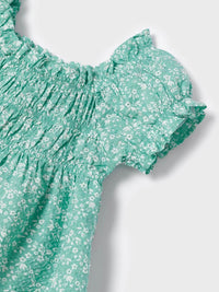 Tunica seersucker estampada Azul jade (Verde Água)  para Menina - Mayoral