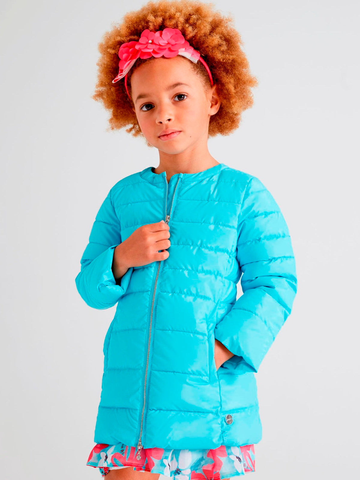 Parka acolchoada Turquesa (Turquesa)  para Menina - Mayoral