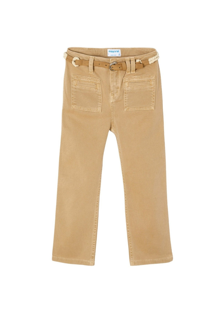 Calça com cinto Camel (Bege)  para Menina - Mayoral