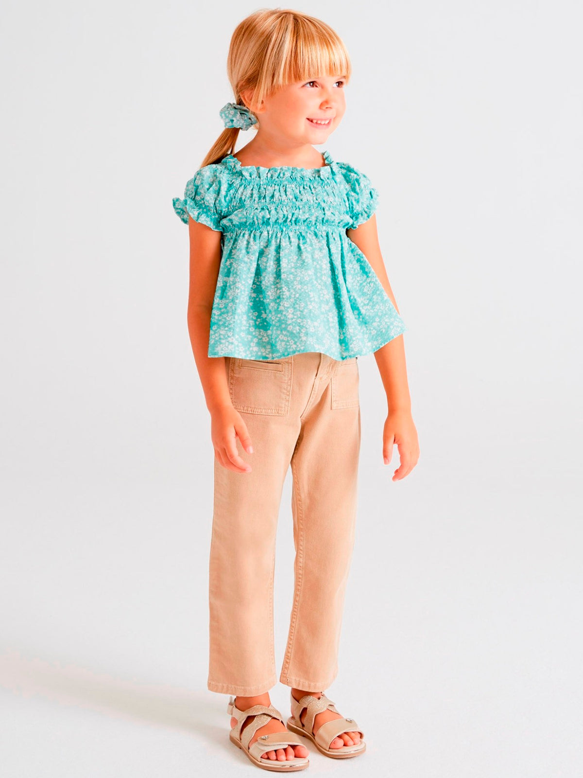 Calça com cinto Camel (Bege)  para Menina - Mayoral