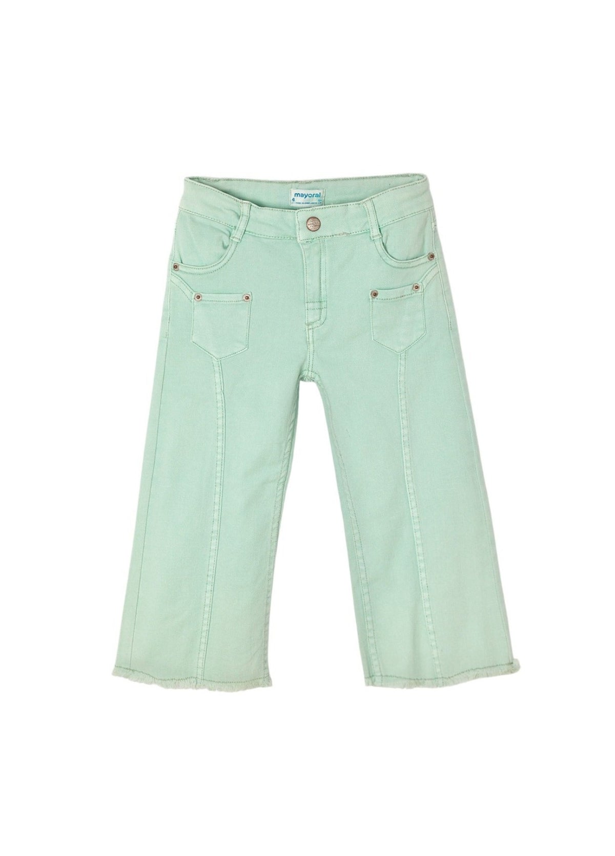 Calça straight cropped Azul jade (Verde Água)  para Menina - Mayoral