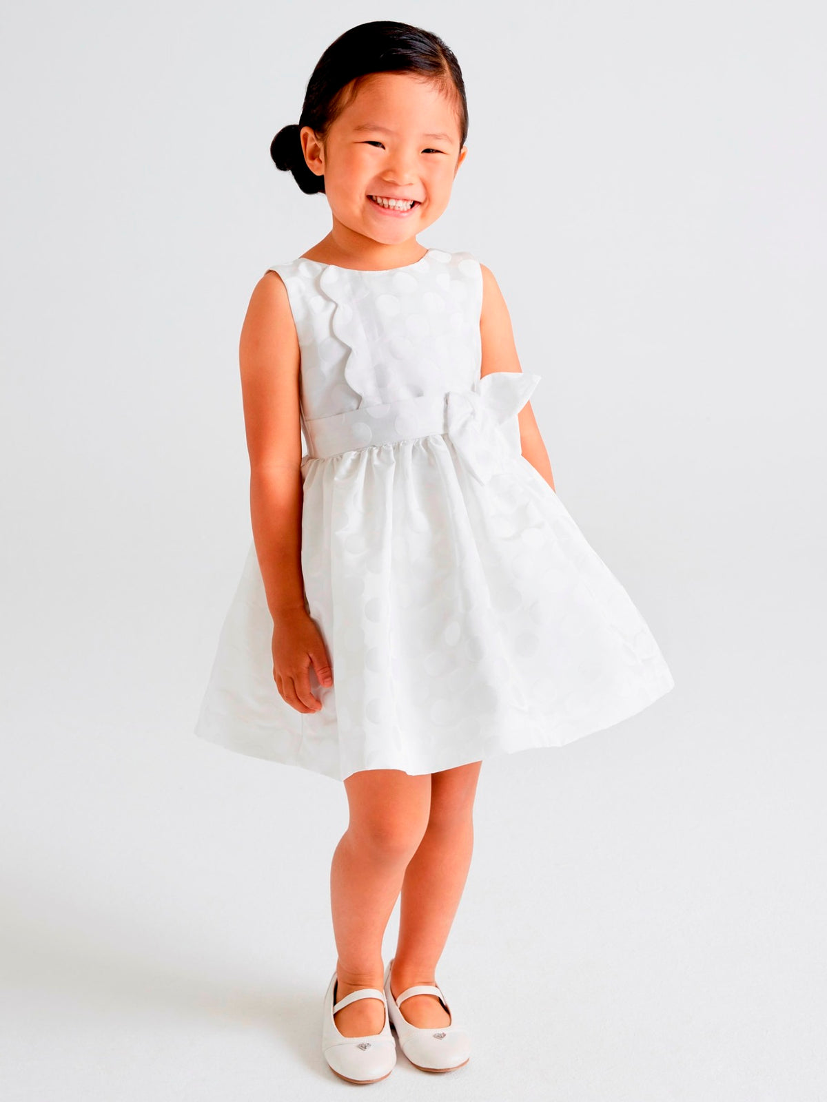 Vestido jacquard Crú (Creme / Pérola)  para Menina - Mayoral