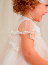 Vestido tule jaquard Salmão (Salmão)  para Bebé Menina - Abel & Lula