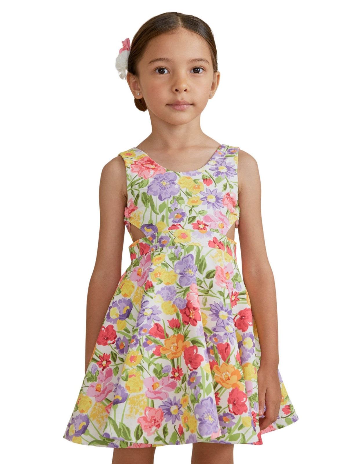 Vestido crepe estampado Chicle (Rosa)  para Menina - Abel & Lula