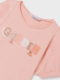 T-shirt garden Nude (Rosa Bébé)  para Menina - Mayoral