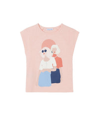 Camiseta m/cta gráfica Nude (Rosa Bébé)  para Menina - Mayoral
