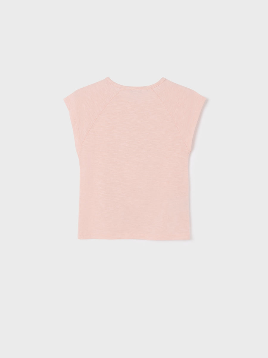 Camiseta m/cta gráfica Nude (Rosa Bébé)  para Menina - Mayoral