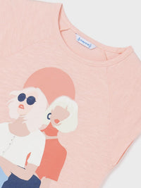 Camiseta m/cta gráfica Nude (Rosa Bébé)  para Menina - Mayoral