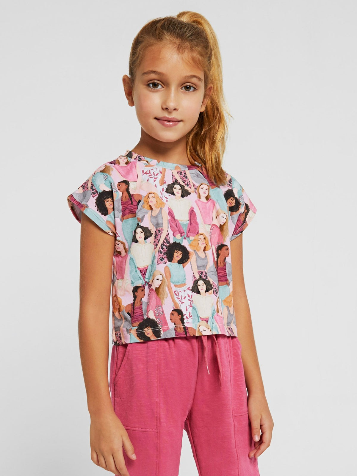 Camiseta estampada Rosa claro (Rosa Bébé)  para Menina - Mayoral