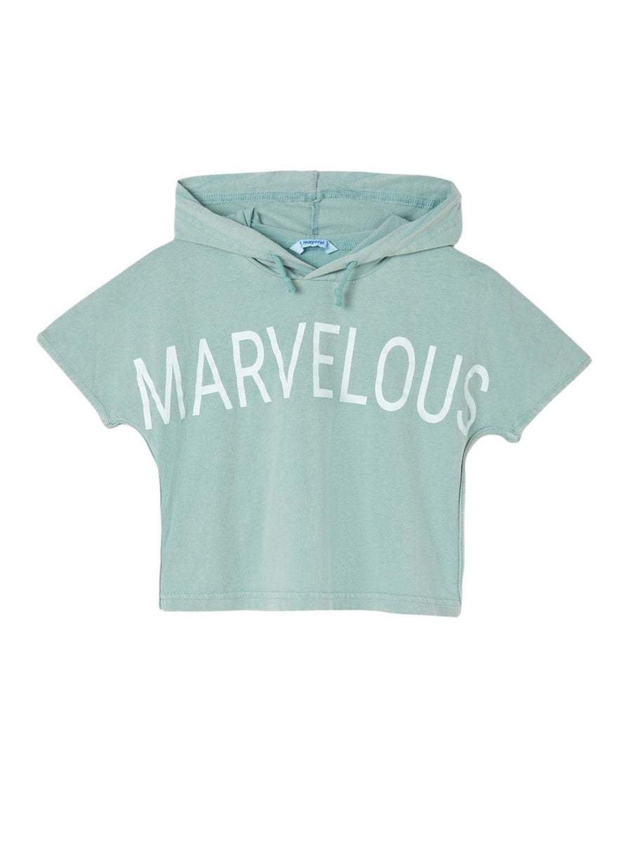T-shirt carapuço Verde água (Verde Água)  para Menina - Mayoral