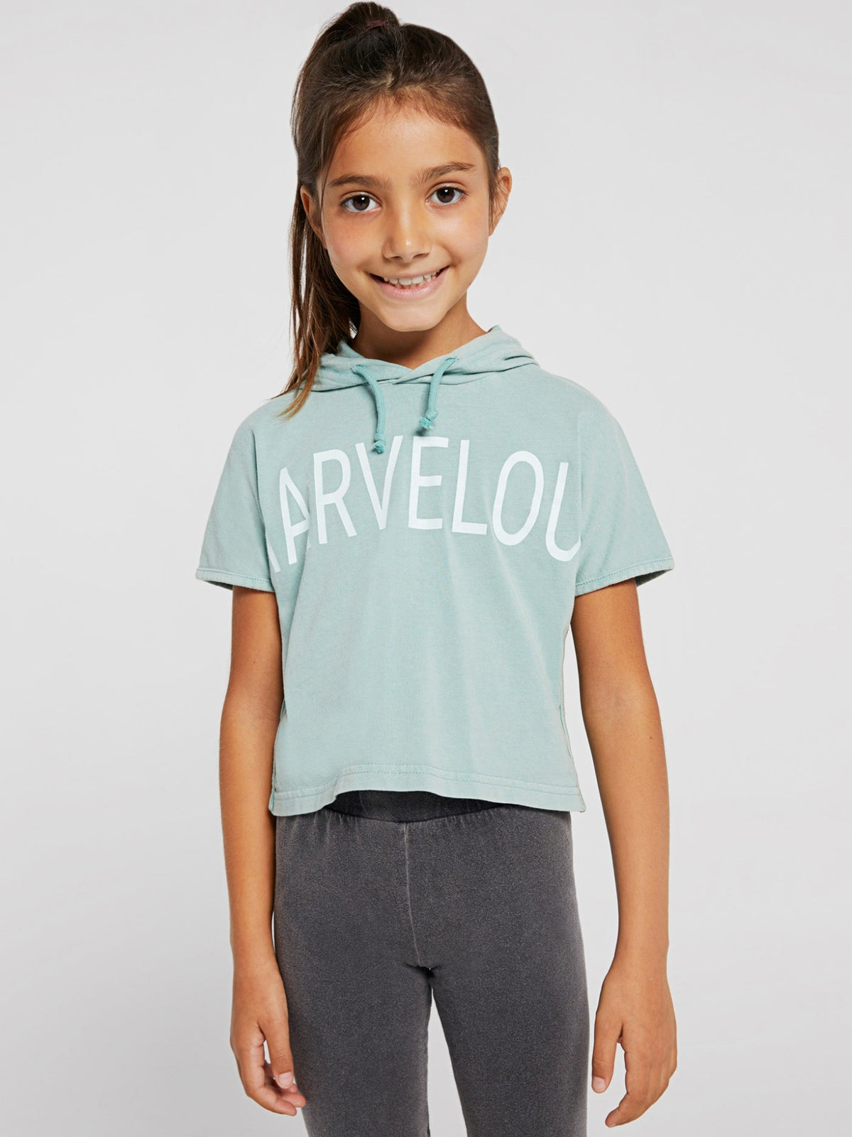 T-shirt carapuço Verde água (Verde Água)  para Menina - Mayoral