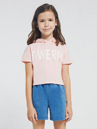 T-shirt carapuço Nude (Rosa Bébé)  para Menina - Mayoral