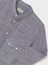 Camisa m/comp. gola padre lin Marinho (Marinho)  para Menino - Mayoral