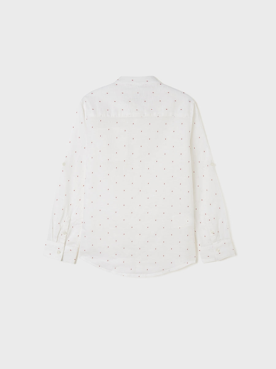 Camisa m/comp. gola padre lin Branco (Branco)  para Menino - Mayoral
