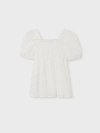 Tunica voile estruturada Crú (Creme / Pérola)  para Menina - Mayoral