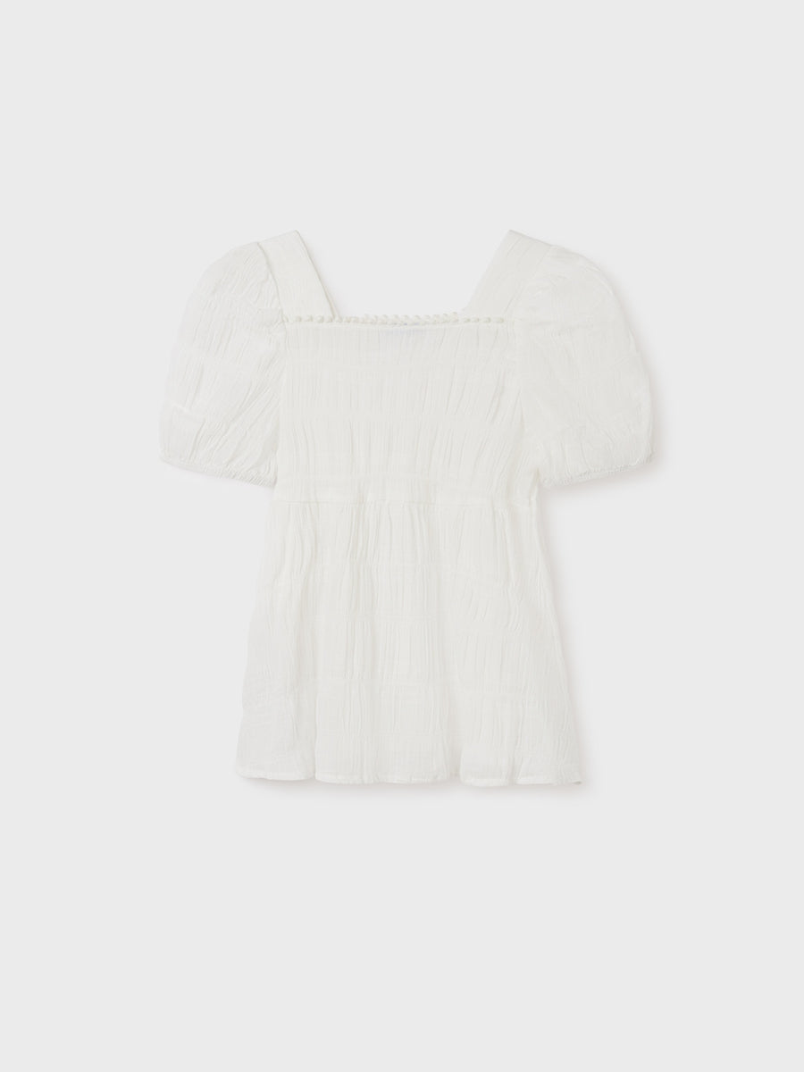 Tunica voile estruturada Crú (Creme / Pérola)  para Menina - Mayoral