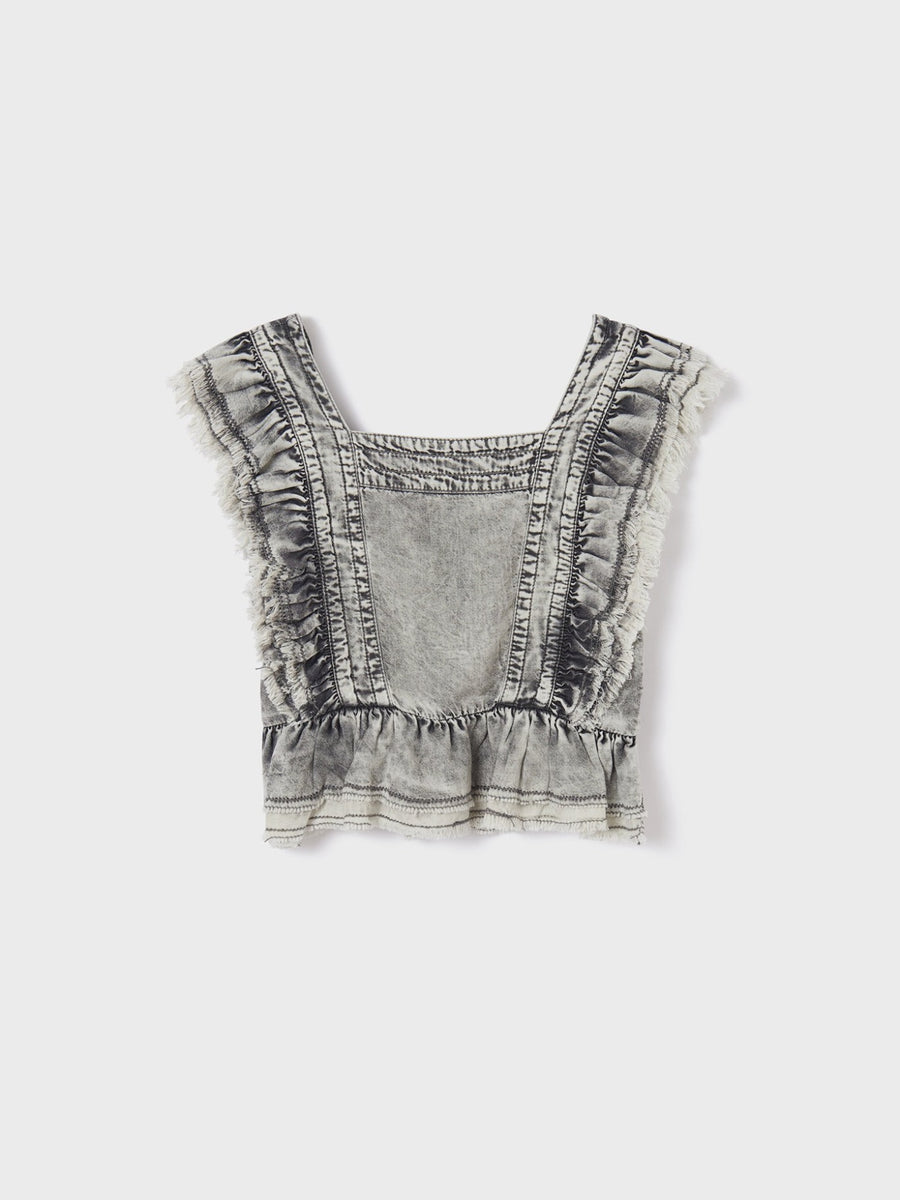 Túnica folhos Cinza (Cinza)  para Menina - Mayoral