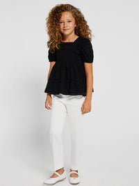 Calça cropped saten Crú (Creme / Pérola)  para Menina - Mayoral
