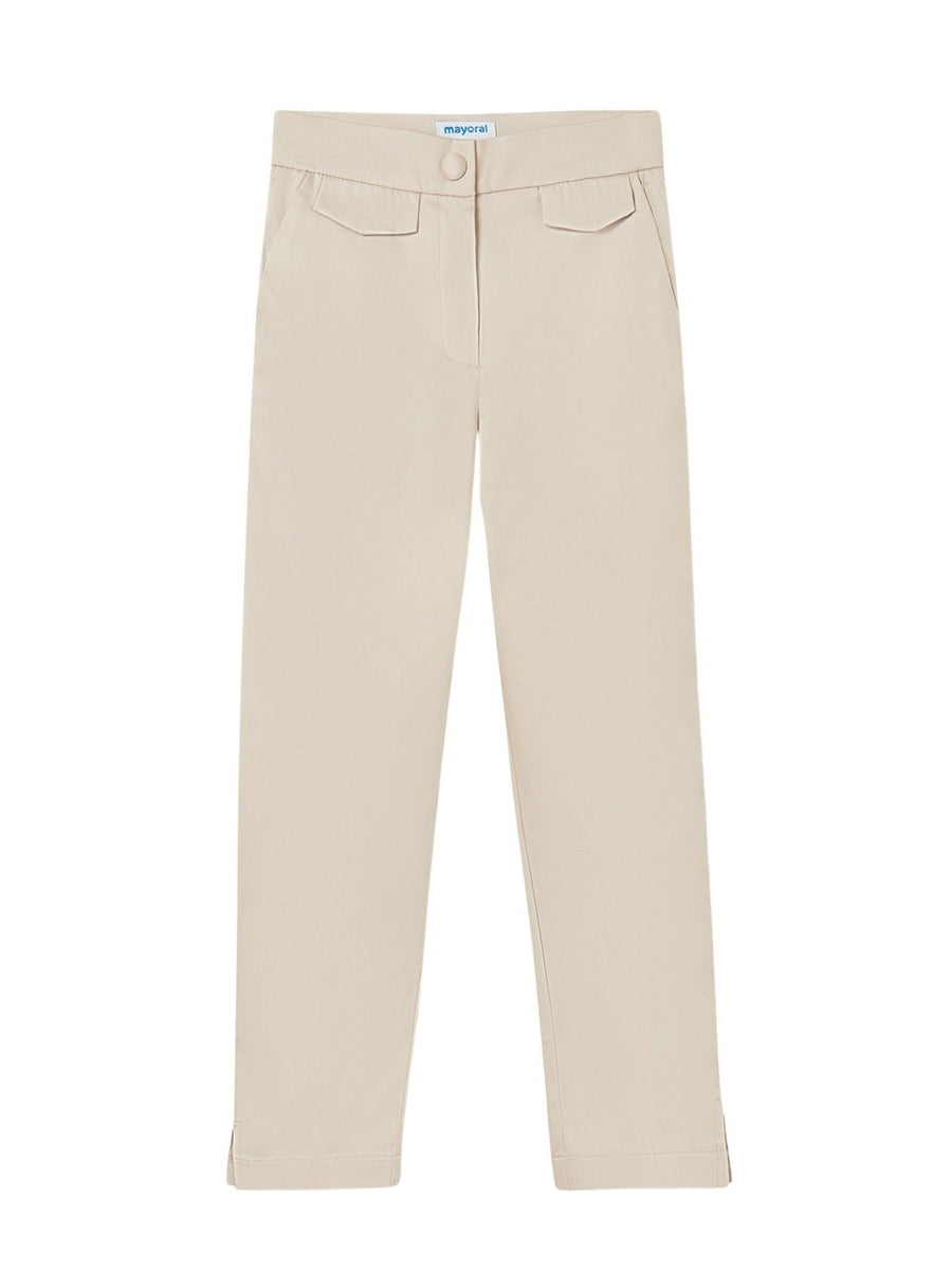 Calça cropped saten Amêndoa (Bege)  para Menina - Mayoral