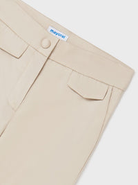 Calça cropped saten Amêndoa (Bege)  para Menina - Mayoral