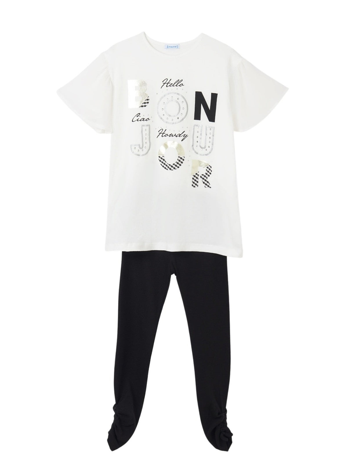 Conj. leggings canalé Preto (Preto)  para Menina - Mayoral