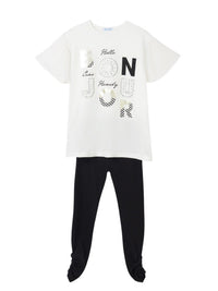 Conj. leggings canalé Preto (Preto)  para Menina - Mayoral