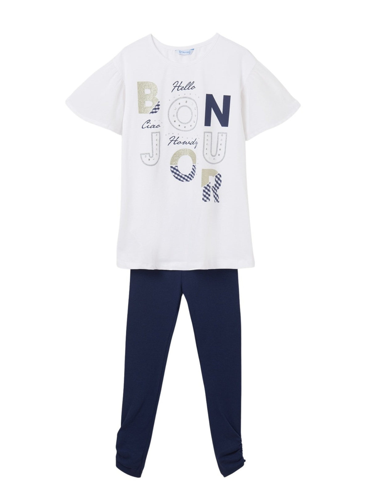 Conj. leggings canalé Marinho (Marinho)  para Menina - Mayoral