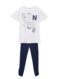 Conj. leggings canalé Marinho (Marinho)  para Menina - Mayoral
