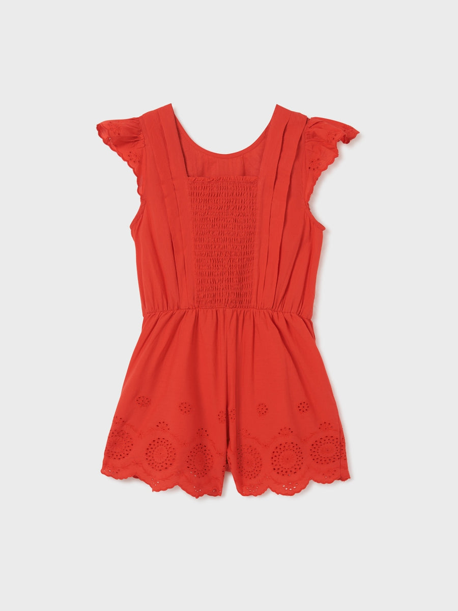 Macacão bordado Carmin (Vermelho)  para Menina - Mayoral