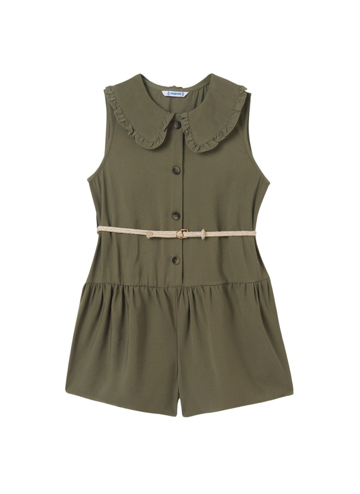 Macacão gola cinto Alga (Verde Tropa)  para Menina - Mayoral