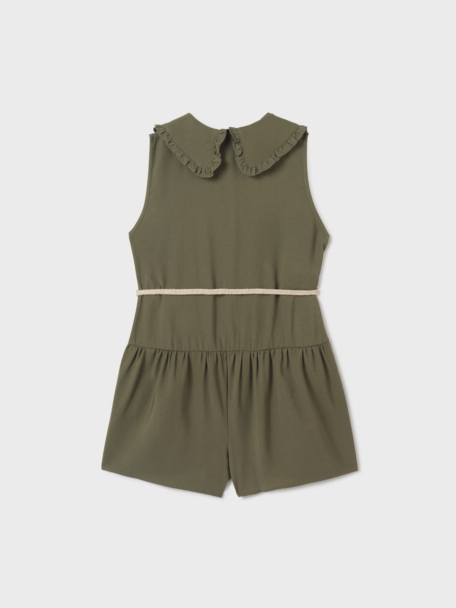 Macacão gola cinto Alga (Verde Tropa)  para Menina - Mayoral