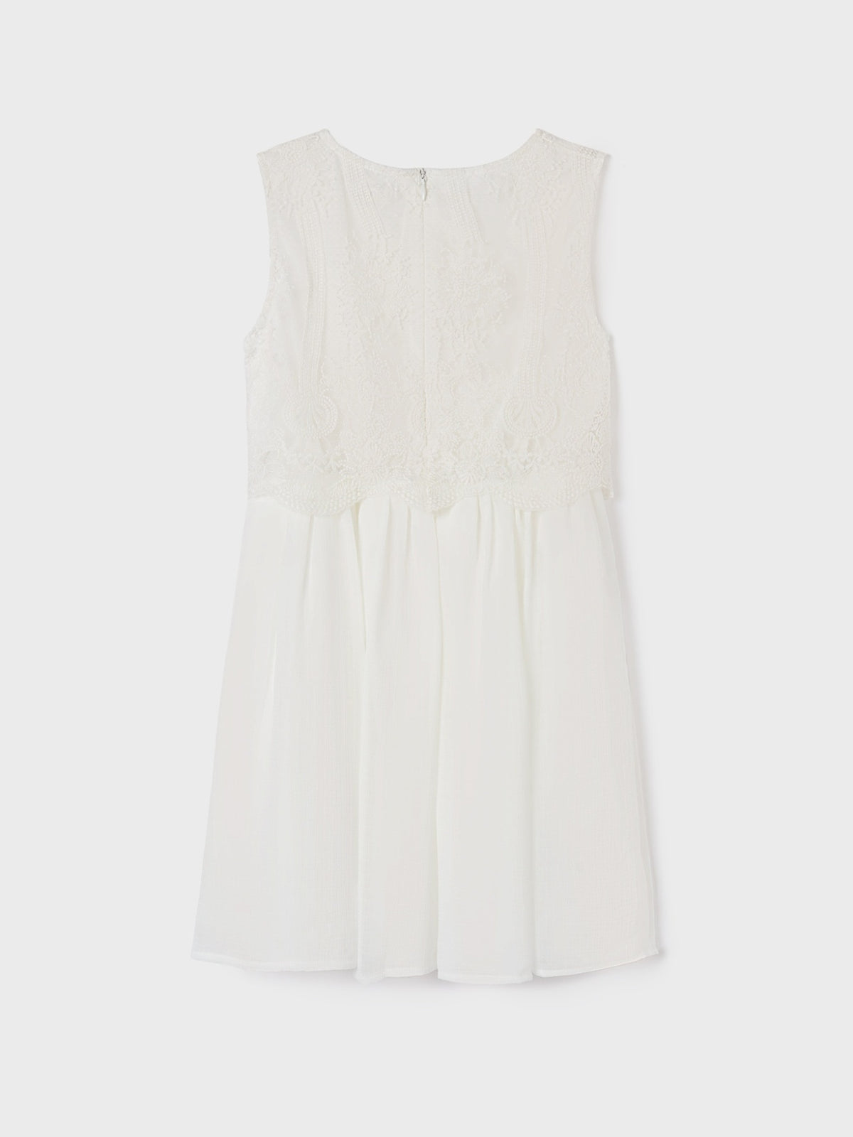 Vestido combinado bambula Crú (Creme / Pérola)  para Menina - Mayoral