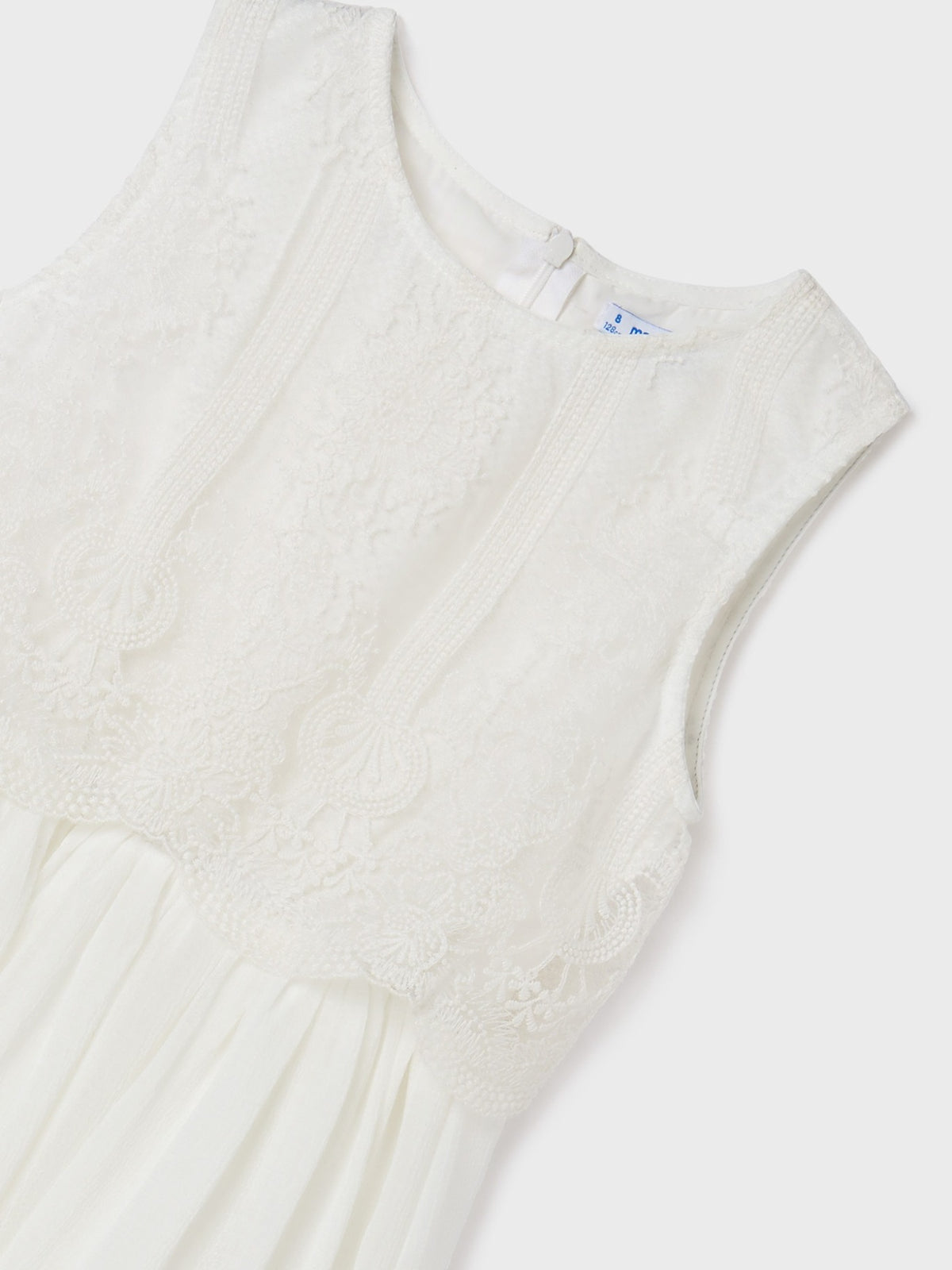 Vestido combinado bambula Crú (Creme / Pérola)  para Menina - Mayoral