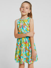 Vestido folho frutas Oceano (Azul)  para Menina - Mayoral