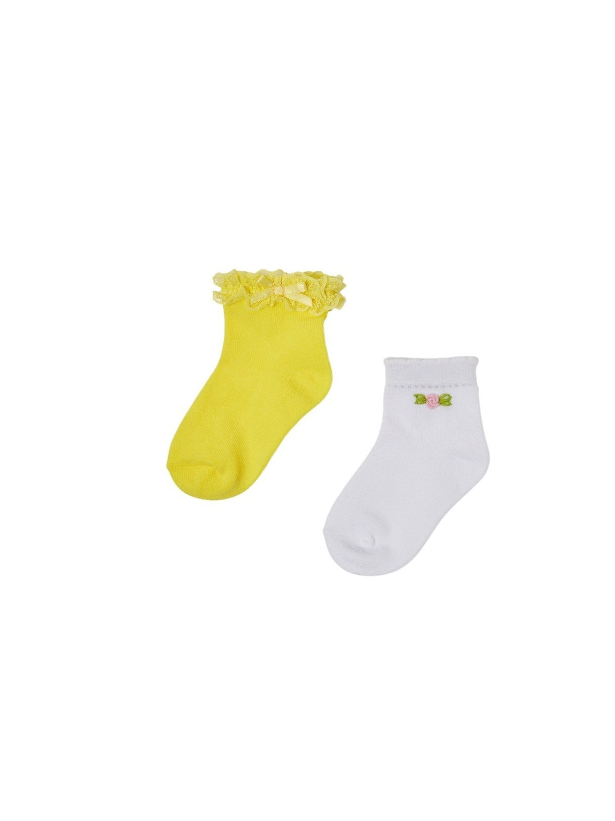 Set 2 soquetes flor Limão (Amarelo)  para Bebé Menina - Mayoral