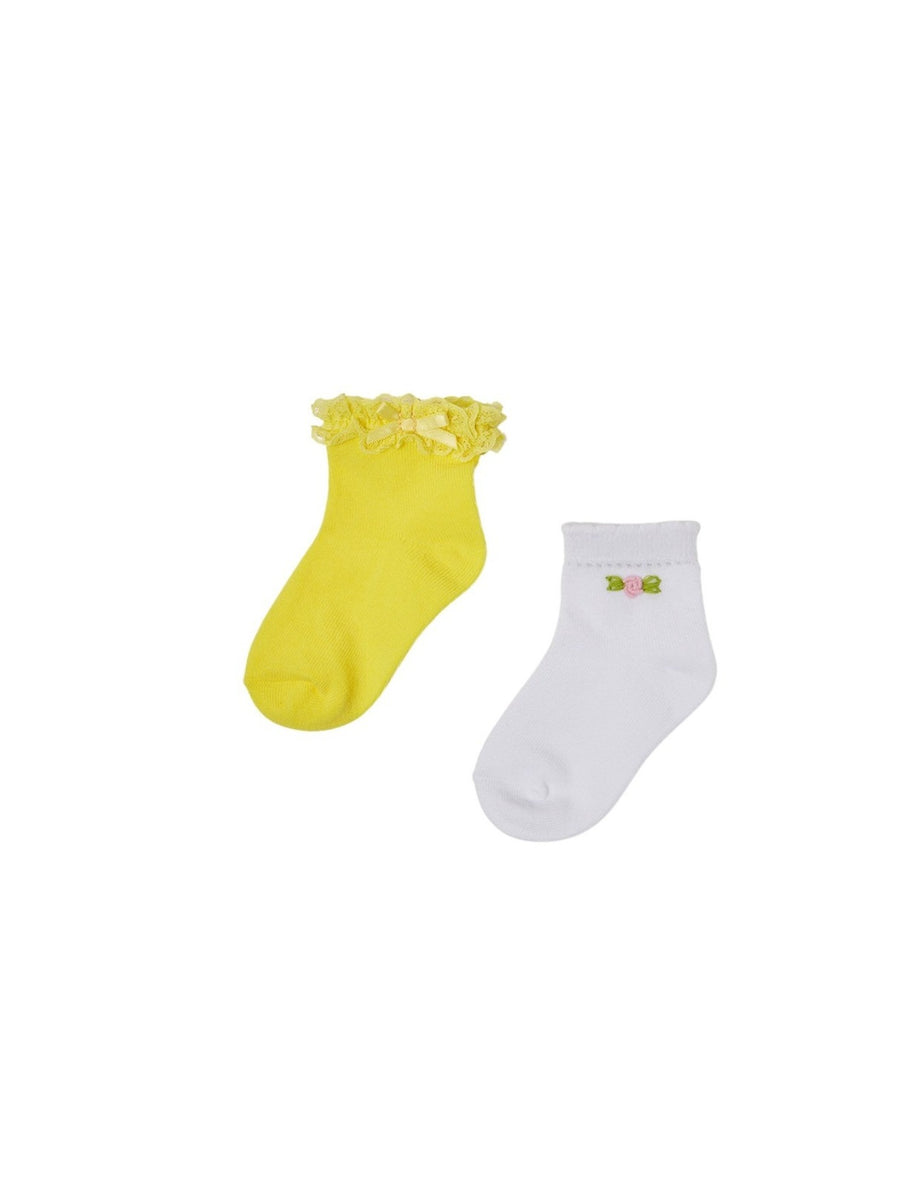 Set 2 soquetes flor Limão (Amarelo)  para Bebé Menina - Mayoral