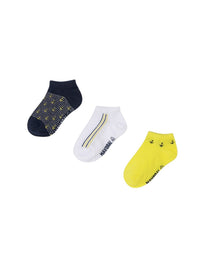 Set 3 soquetes curtos ancoras Citrinos (Amarelo)  para Menino - Mayoral