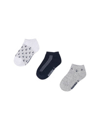 Set 3 soquetes curtos ancoras Cinza vig (Cinza)  para Menino - Mayoral