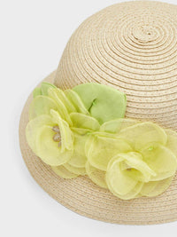 Chapéu flores Natural (Creme / Pérola)  para Menina - Mayoral