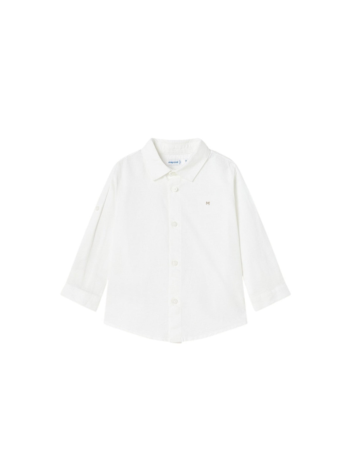 Camisa m/comp. linho básica Branco (Branco)  para Bebé Menino - Mayoral
