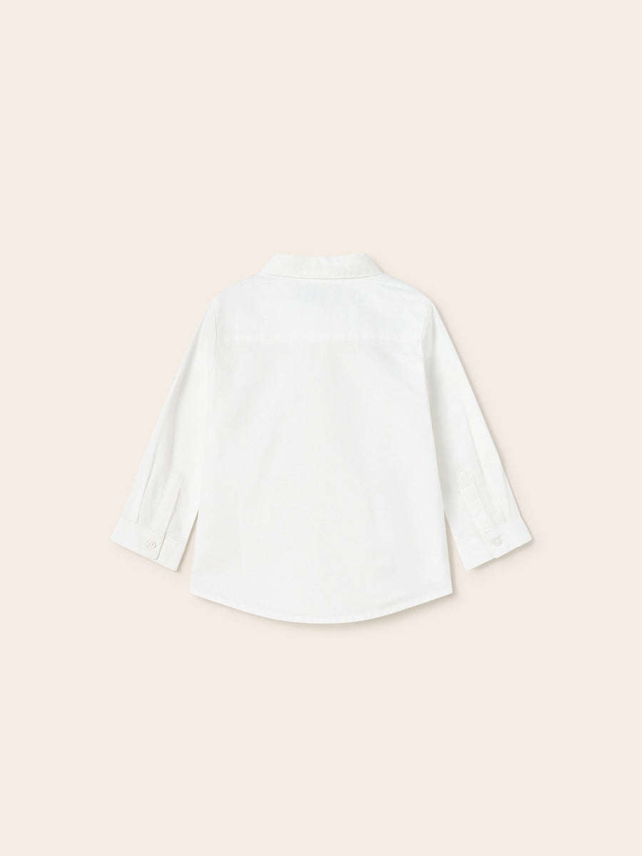 Camisa m/comp. linho básica Branco (Branco)  para Bebé Menino - Mayoral