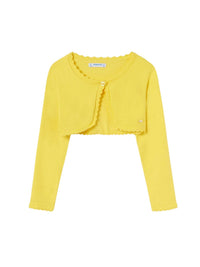 Casaco tricot básico Mimosa (Amarelo)  para Menina - Mayoral