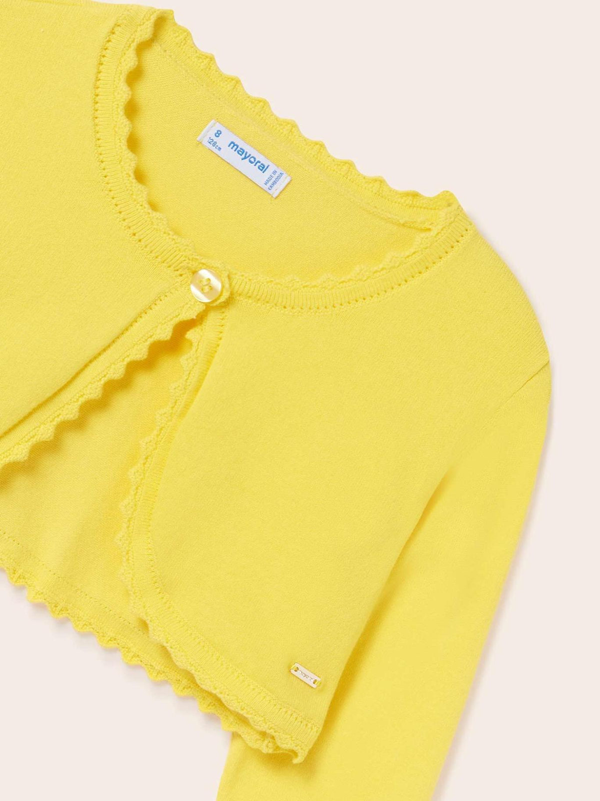 Casaco tricot básico Mimosa (Amarelo)  para Menina - Mayoral
