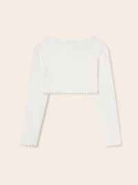 Casaco tricot básico Crú (Creme / Pérola)  para Menina - Mayoral