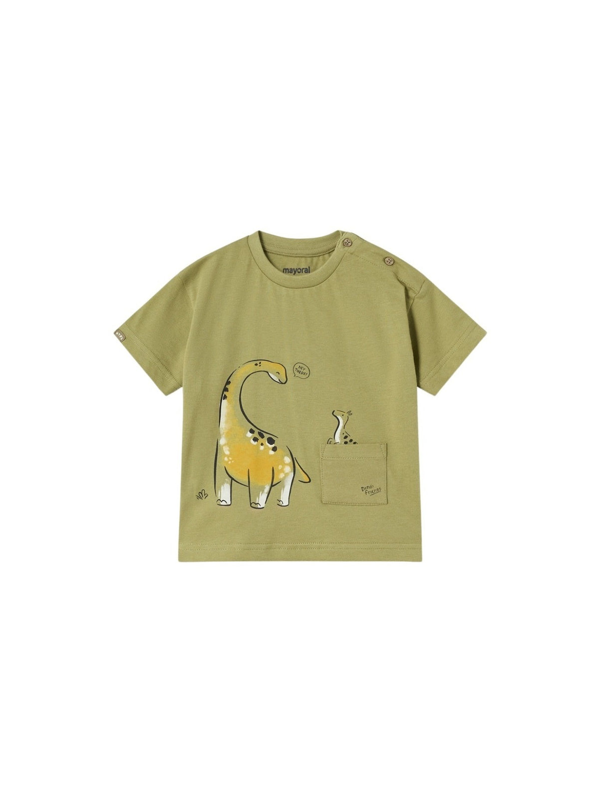 T´shirt bolso dino Jungla (Azeitona)  para Bebé Menino - Mayoral