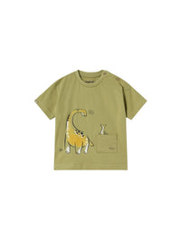 T´shirt bolso dino Jungla (Azeitona)  para Bebé Menino - Mayoral