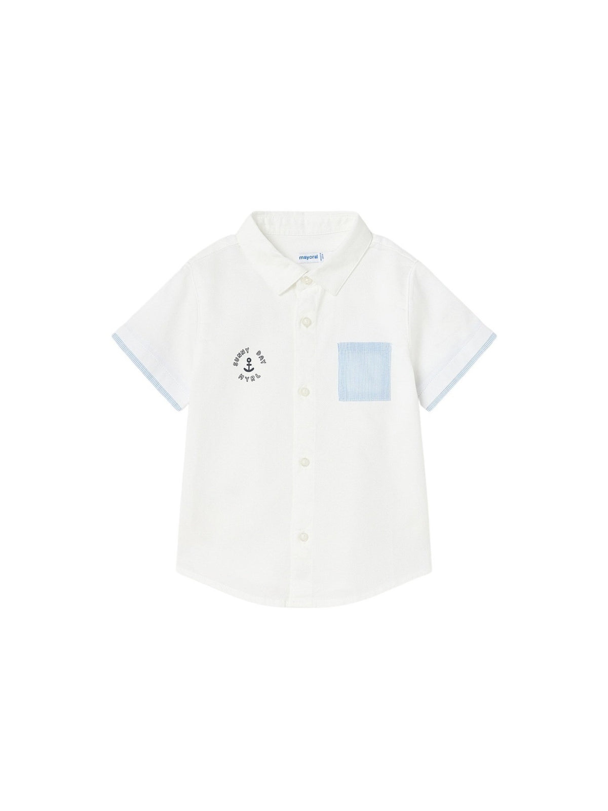 Camisa m/curta lisa detalhes Branco (Branco)  para Bebé Menino - Mayoral