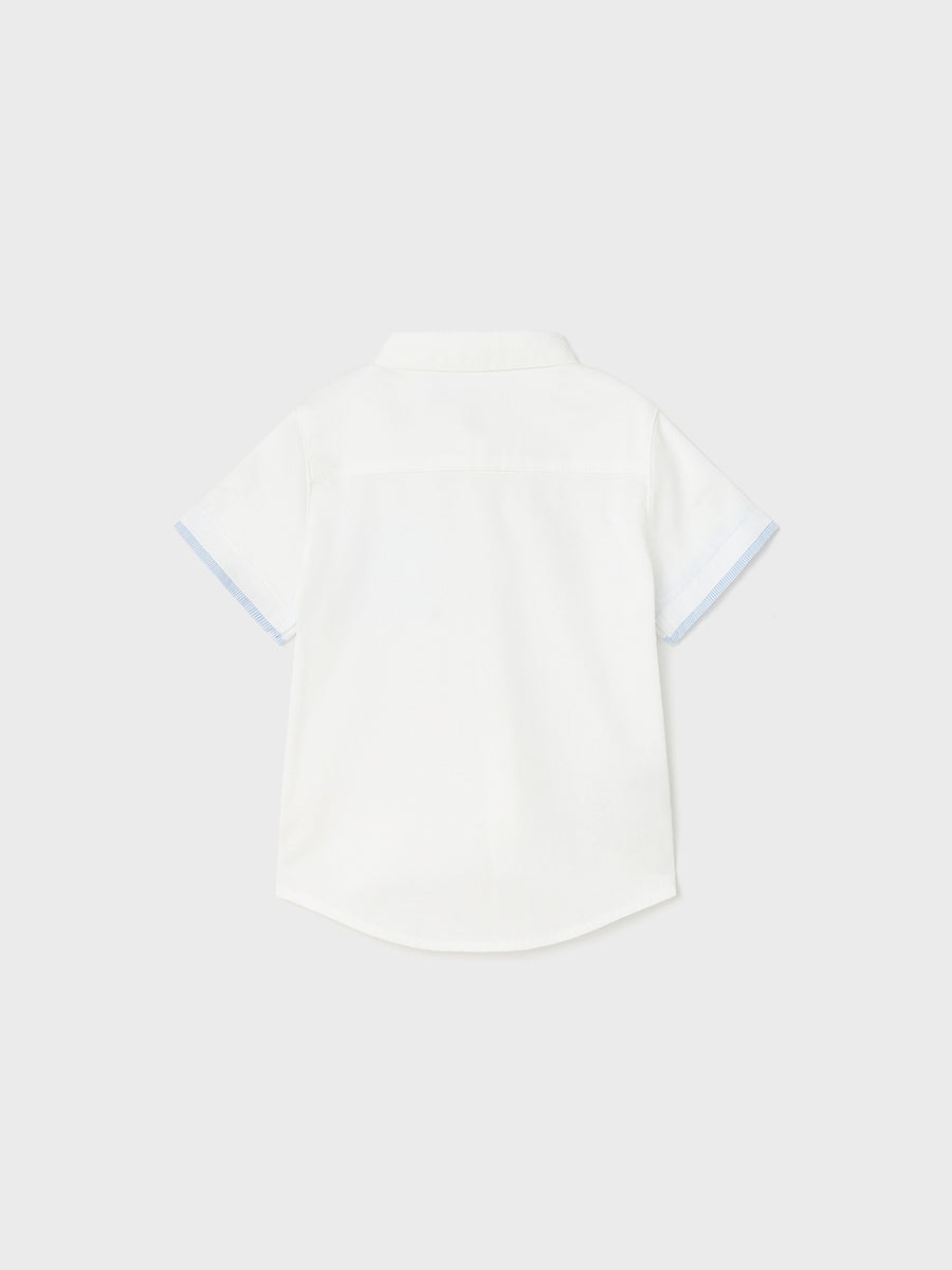 Camisa m/curta lisa detalhes Branco (Branco)  para Bebé Menino - Mayoral