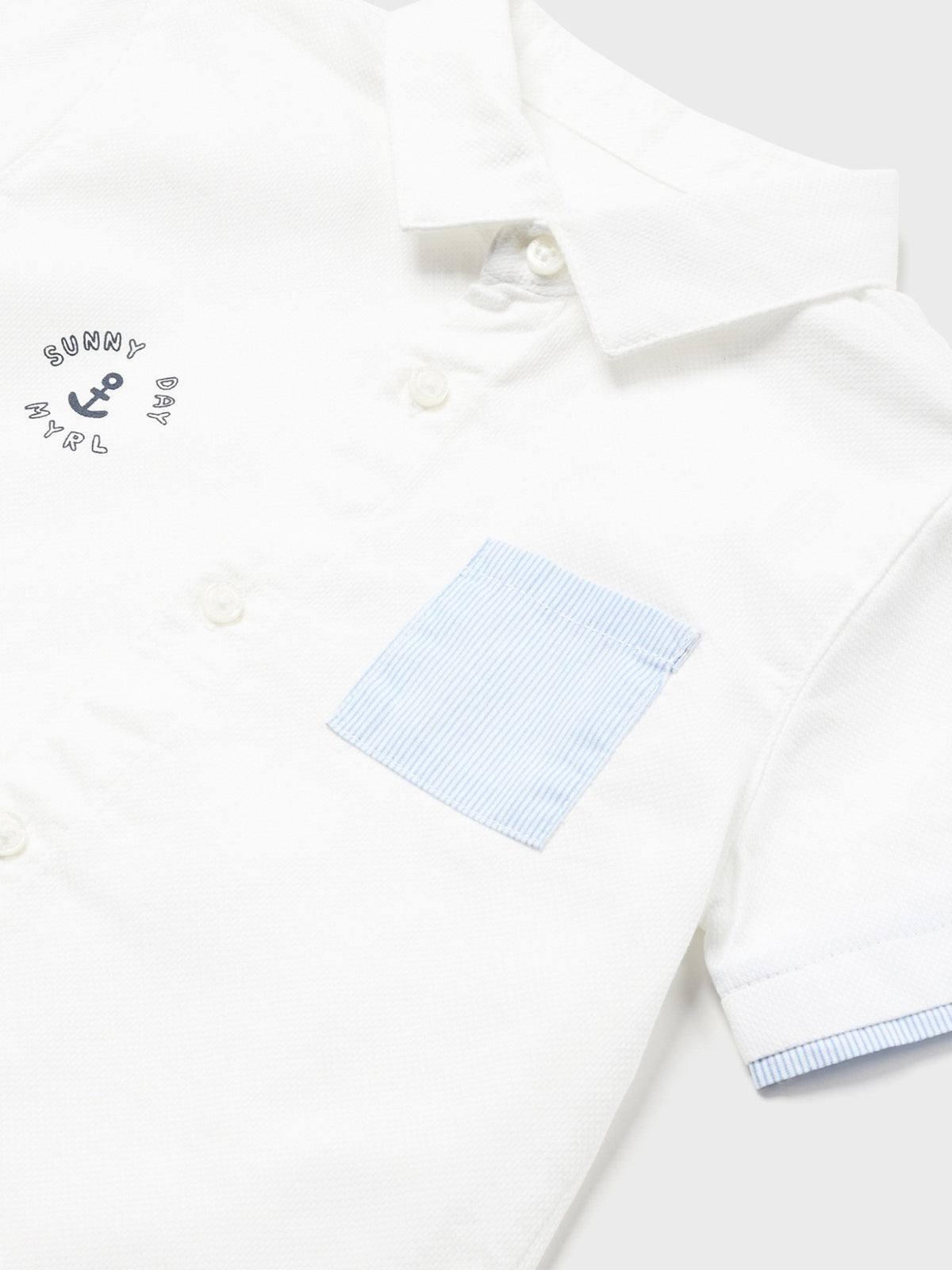 Camisa m/curta lisa detalhes Branco (Branco)  para Bebé Menino - Mayoral